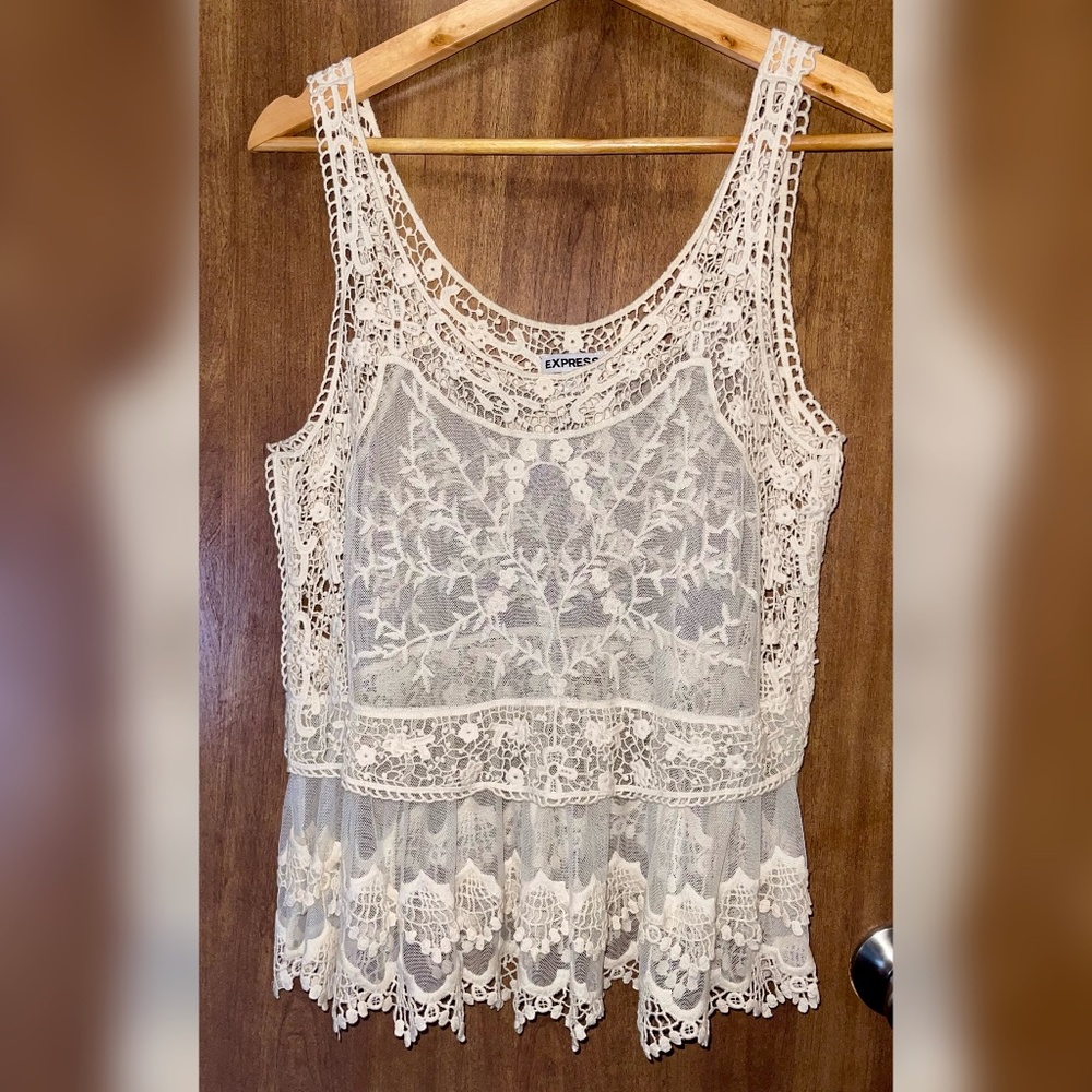 Express See Through Lace Top